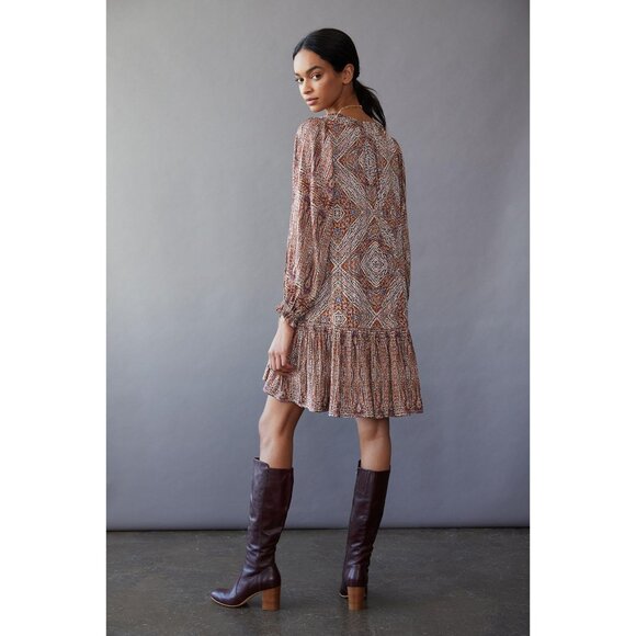 Anthropologie Sabia Flounced Tunic Dress M - Picture 3 of 8